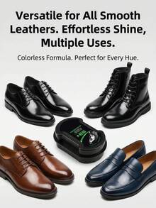 1/2 Piezas Betún para Zapatos Incoloro Todo en Uno con Cepillo de Esponja, Crema de Cuidado de Zapatos Elástica Portátil para Todos los Zapatos, Patrones Enviados al Azar - Ver 6