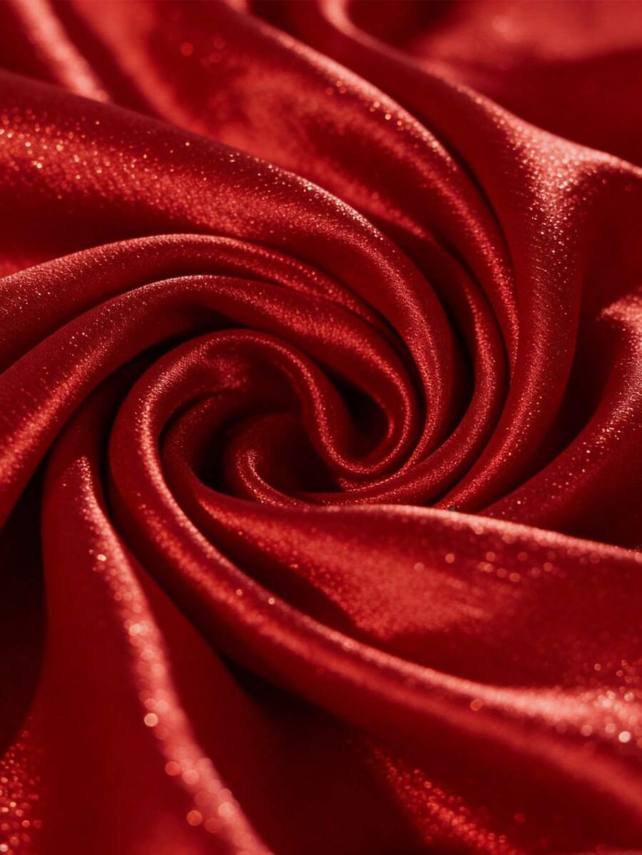 1pc Tree Bark Texture Crinkle Chiffon Fabric, Textured Pleated Sheer Fabric, Lightweight Breathable Design For Spring/Summer Dresses - Claret - View 1