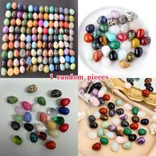 10颗/1颗复活节彩蛋形状天然水晶石，材质多样，椭圆形装饰石，家居装饰，风水摆件，水晶疗愈石，收藏级宝石工艺品，桌面镇纸，礼品，抛光水晶，DIY装饰，适用于家居装饰、桌面配件、水族箱装饰，馈赠亲友，生日礼物 - 查看 15