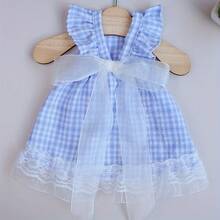 Charming Fairy-Tale Style Lace Bow Plaid Pet Dress - Perfect For Home Gatherings And Outings, Hand Wash Only, Suitable For Small And Medium-Sized Dogs - 粉紅色 - 查看 3