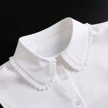 1件秋冬时尚可拆卸荷叶边雪纺衬衫领，多功能专业配饰 - 彩色 - 查看 6