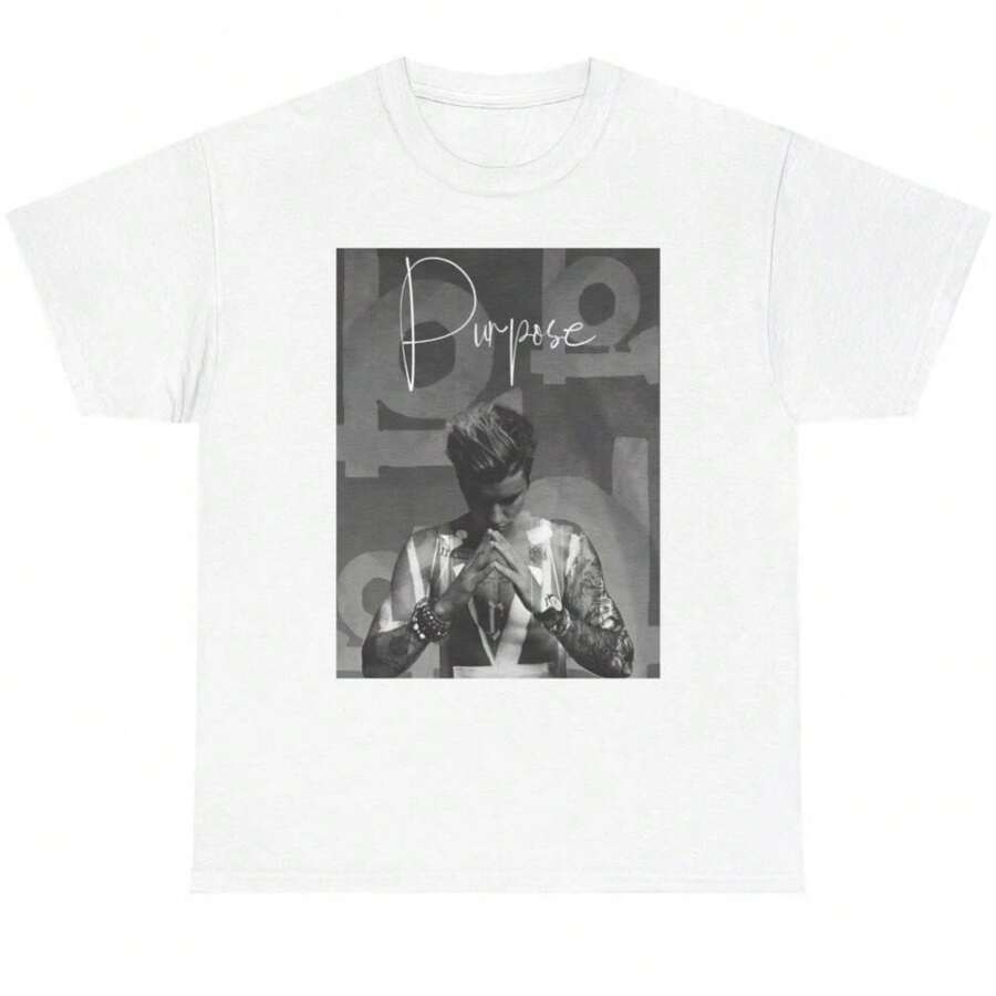 Justin BieberS - Purpose Album Unisex T-Shirt - trắng - Xem 1