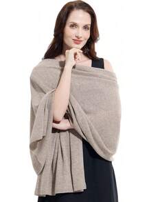 Soft Cashmere Blend Wrap Scarf For Travel, Extra Large 87"X28" - 深色斑紋駱駝 - 查看 1