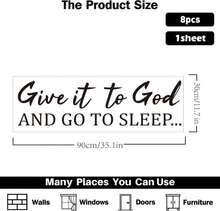 PLIGREAT Give It To God Quotes Wall Decals Go To Sleep Wall Stickers Vinyl Art Murals Motivational Peel And Stick Art Decal For Bedroom Living Room Home Decor DIY Background Decoration - ColorA - View 3