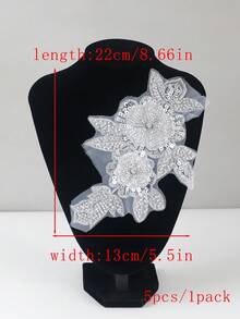 1件/包，14种颜色可选，新款串珠刺绣多色管珠、水晶亮片、水钻刺绣贴花，适用于DIY服装、婚纱配饰，长度：22厘米/8.66英寸，宽度：13厘米/5.5英寸 - 彩色 - 查看 57