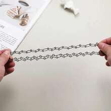 BMOR 3-15件套Y2K弹力纹身项链首饰套装 - 黑色弹力鱼线项链、戒指和手链套装，女士款，90年代复古风配饰 - 彩色 - 查看 3