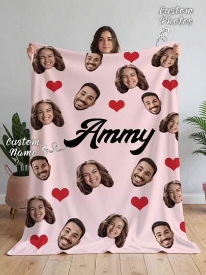 1枚 カスタムフランネルフェイスブランケット ベッド用、個性的な顔プリントブランケット、パーソナライズスロー毛布、コラージュベッディング毛布、親友の顔ブランケット、あたたかい毛布、家族の顔ギフト、結婚祝い、誕生日ギフト、母の日ギフト、父の日ギフト、お母さん/お父さんへのギフト、友人へのギフト、彼女へのギフト、リビング、ソファ、アウトドア、ビーチ、キャンプ、ペットにも使えるマルチパーパス