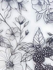 50pcs Black & White Plants Transparent PET Stickers Decals For Phone Laptop Scrapbook Skateboard Guitar Luggage Aesthetic Stickers Scrapbook Supplies Stationery Funny Stickers - A - View 8