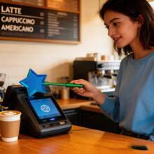 1pc 2D 3D Printed Magic Wand For QR Code Payment, QR Code Payment Magic Wand, Starry Magic Wand, Contactless Payment Card Holder, Suitable For Bank Card Payment - Starlight Wand - View 3