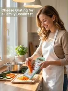 1件装多功能三合一蔬菜削皮器，快速削皮切片，易于清洁且耐刮擦，适用于厨房中多种食材加工，例如将蔬菜和水果切丝、切片、研磨成泥。 - 彩色 - 查看 3