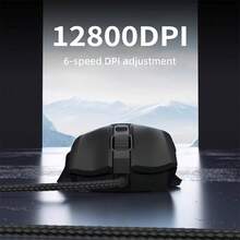 Acer OMW134 Wired Gaming Mouse, Excellent Grip, 12800 DPI, 1000Hz Polling Rate, 6 Programmable Macro Buttons, RGB Lighting, Durable Braided Cable, Ergonomic Low-Profile Buttons, Ideal For Office & Esports Gaming, Perfect Thanksgiving & Christmas Gift, Black & White - View 7