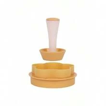 1pc/2pcs Flower-Shaped Pastry Mold And Tart Press Set, Creative Cake Cup Press Mold For Home And Camping, Cookie Mold, Rice Ball Mold, Donut Mold, Suitable For Baking Tarts, Cookies And Biscuits Cutting, Kitchen Tools And Accessories, Baking Tools, Suitable For Daily Use, Kitchen, Restaurant, Party, Wedding, Birthday Party, Housewarming, Christmas, Halloween, Camping Picnic And Other Occasions - Yellow - View 13