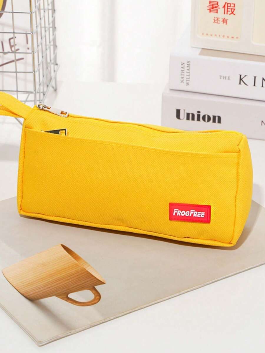 1个随机黄色字母大容量铅笔盒，简约文具盒，高品质学生铅笔袋 - 單件 - 查看 1