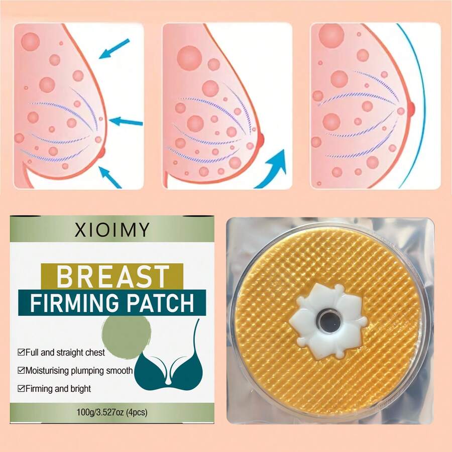 Xioimy 4片装即时提拉紧致胸贴，高度保湿，深层滋养，蕴含芦荟和玻尿酸，适合所有肤质。 - 透明色 - 查看 1