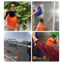 1 High-Capacity Air Pressure Sprayer With A 2L/3L Capacity, Featuring An Orange Bottle Body Paired With A Black Handle And An Orange Nozzle. The Design Is Simple And Practical. The Bottle Body Has Clear Markings For Easy And Precise Control Of Liquid Quantities. The Spout Diameter Is 4.2 Cm, Making It Convenient To Add Liquids. - B - View 2