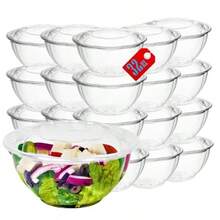 Mr Miracle - Ensaladera de plástico transparente de 32 onzas con tapas a presión. Paquete de 50 unidades. Ensaladera desechable hermética para almuerzo preparación de comidas fiestas Ideal como - Por supuesto - Ver 8