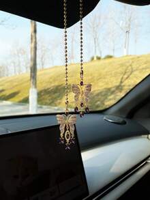 Hermoso colgante de mariposa para el coche, decoración para el espejo retrovisor, accesorios creativos para el coche, regalo elegante - A - Ver 5