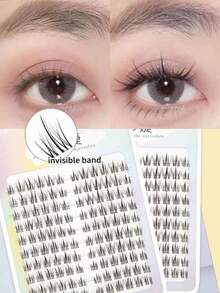 120片向日葵造型免胶假睫毛，卡通眼型，增加睫毛浓密度，自然透明，日常佩戴，垂坠感强，无需胶水，无需卸除 - 查看 1