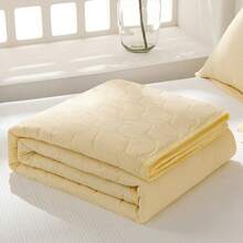 1 chiếc chăn mùa hè viền rộng, tối giản, thân thiện với da, họa tiết kẻ caro và hoa, mềm mại và mịn, thấm hút mồ hôi và thoáng khí, tối giản và thanh lịch, chăn điều hòa thời trang, chăn mùa hè nhẹ và thoáng khí. - Màu vàng duy nhất - Xem 1