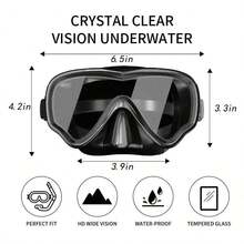 Adult Diving Mask, Tempered Glass One-Piece Mask, Anti-Fog Waterproof For Outdoor Sports, Water Sports, Swimming, Beach Essentials, Beach Accessories, Pool Float - 白色防霧 - 查看 3