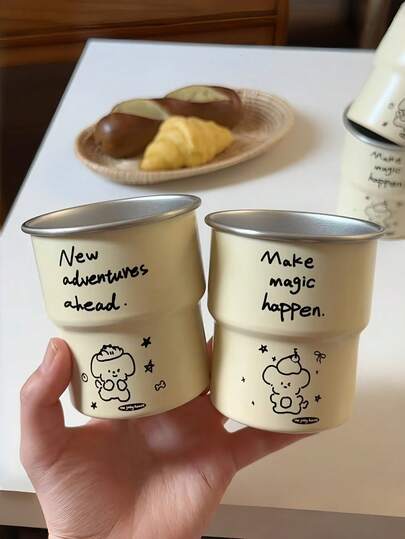 1 chiếc cốc cà phê bằng thép không gỉ hình chú cún hoạt hình, thích hợp dùng cho quán cà phê, uống trà, uống sữa, cốc du lịch bằng thép không gỉ 304 hình chú cún dễ thương, cốc dã ngoại bằng thép không gỉ, cốc cầm tay, cốc cà phê bằng thép không gỉ bền, thích hợp cho cắm trại, nhà, văn phòng, tuyệt vời làm quà tặng và các dịp lễ.
