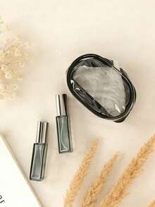 10ml Chai xịt nước hoa thủy tinh vuông nắp kim loại & túi đựng đồ vệ sinh cá nhân trong suốt chống rò rỉ có thể nạp lại di động vật dụng du lịch thiết yếu cho nữ nam - Nhiều màu - Xem 12