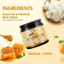 Honey Butter Skin Cream - Organic Grass-Fed Whipped Beef Tallow And Honey Balm - Deeply Moisturizing For Face & Body - Natural Skin Care For Soft, Supple Skin - Kem dưỡng da mặt mật ong - Xem 6