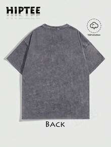 With Ring On Hand - 100% Cotton Women's T-Shirt Lauren Hill Letter Print Y2k Vintage Tee Casual Summer Plus Size Top - Niche Graffiti Prints Shirts - Washed - Gray - 查看 3