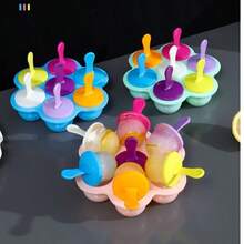 Mini Popsicle Mold 7-Cavity Ice Pop Mold Lollipop And Ice Cream Mould Popsicle Makers For Egg Bites Storage Container For Homemade Non-Stick Trays, Summer, Ice Cream, Popsicle Tools - Multicolor - View 7