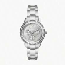 Fossil 1件 Stella Sport 时尚女士石英表，ES5108，银色圆形表盘带日历显示，不锈钢表带，百搭日常佩戴，优雅配饰礼品，适合周年纪念日、生日和其他场合。 - 銀色 - 查看 9