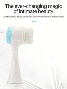 Dual-Sided Silicone Facial Cleansing Brush, Manual Face Scrubber With Soft Bristle For Deep Cleansing & Gentle Exfoliation - Multicolor - View 5