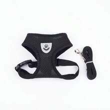 宠物胸背带和牵引绳，猫咪幼犬小狗遛狗带，背包式牵引绳，适合小型犬泰迪熊 - 彩色 - 查看 2