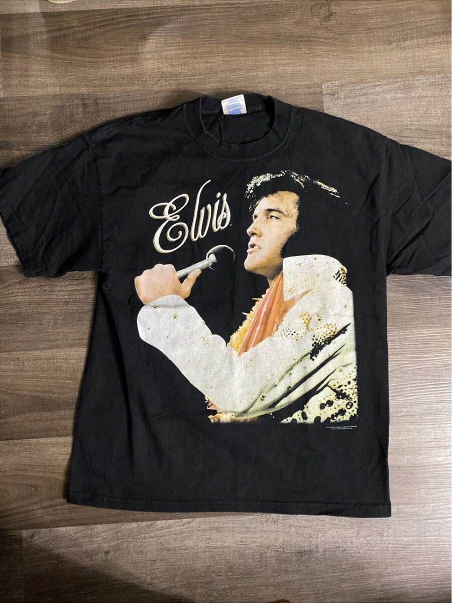 Vintage 2000 Presley Double-Sided Graphic-Shirt - Size L - màu đen - Xem 1