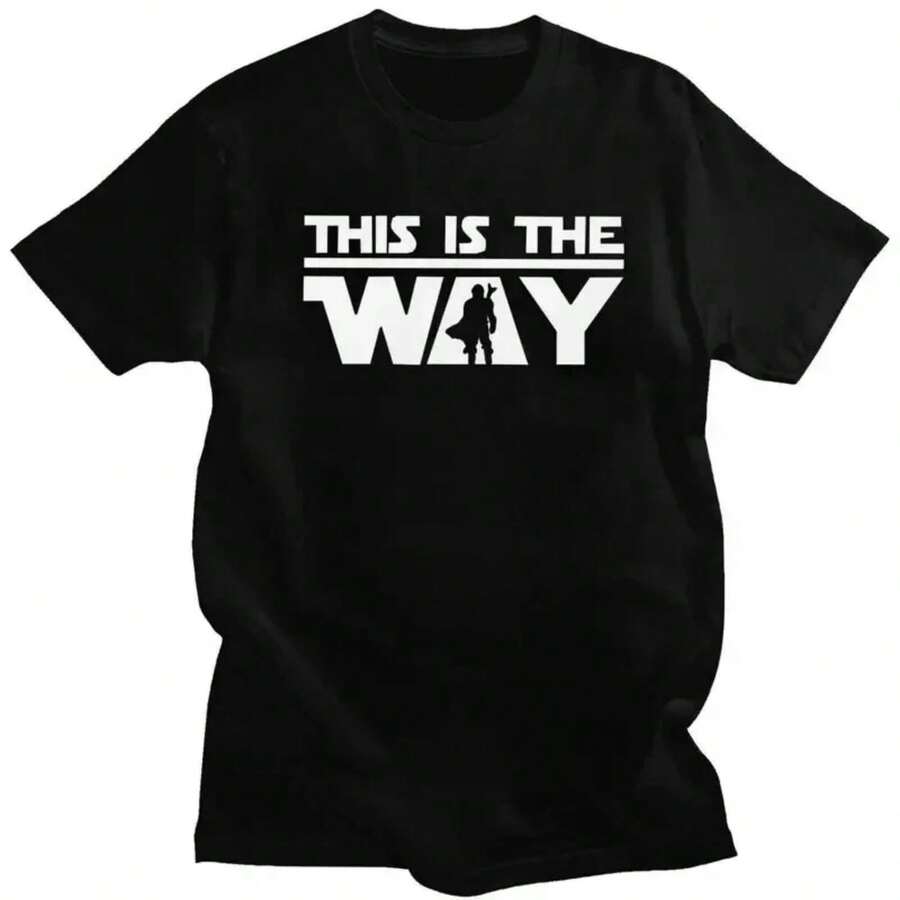 Film T Shirt For Women Soft Tees M-Mandalorians This Is The Way Tshirt Short Sleeve Urban T-Shirt Merch Graphic T Shirts Y2K Top - Black - View 1