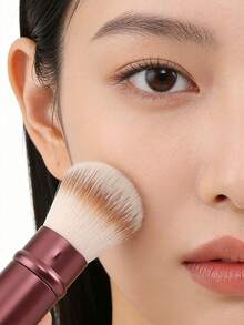 1支/2支装可伸缩粉底刷，柔软刷毛，易于上妆；可用作粉底刷、遮瑕刷、腮红刷、修容刷、古铜粉刷、散粉刷，旅行约会化妆刷，生日礼物，情人节礼物 - 彩色 - 查看 2