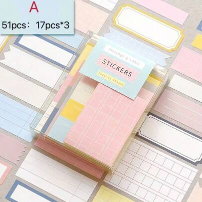 Bộ 1 nhãn dán hộp, nhãn ghi nhớ, nhãn nhắn tin, nhãn ghi chú quan trọng, nhãn đánh dấu, nhãn trang trí.