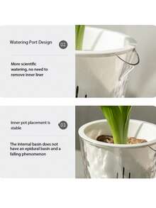 Self-Watering Transparent Planter, Slouchy Hydroponic Pot For Philodendron, Indoor/Balcony, Plastic Resin Flower Pot Without Watering - Một kích cỡ phù hợp cho tất cả - Xem 5