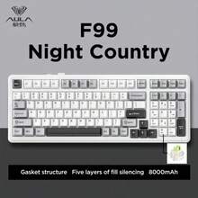 AULA F99 Wireless Mechanical Keyboard, Tri-Mode (BT5.0/USB-C/2.4GHz), Hot-Swappable Custom Keyboard, RGB Backlit, Pre-Lubricated Linear Switches, Customizable Media Knob, Gaming Keyboard For PC, PS, Xbox, Tablet, Etc. - View 15