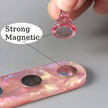 1 Set Acrylic Aurora Nail Art Practice Stand, Amber Leopard Print Resin Base, Magnetic Nail Art Practice Display Stand Suitable For Nail Art Practice And Display, Ideal For Beginners, Nail Art Display Tools, DIY Nail Salon Supplies - Multicolor - View 4