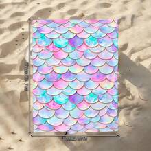 1pc Colorful Mermaid Scale Pattern Beach Towel, Super Soft Microfiber Extra Large Beach Blanket, Highly Absorbent Bath Towel, Suitable For Travel, Swimming Pool, Diving, Surfing, Yoga, Camping, Available In Multiple Sizes, Beach Accessories - F - View 14