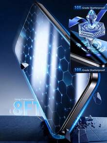 6片装全覆盖隐私钢化玻璃屏幕保护膜，兼容 17 Pro Max/17 Air/16 Pro Max/15 Pro/17/16/15/14/13/12/11/16e/Plus/Mini/X/XR/XS Max/7/8/SE2/SE3，9H+硬度，超高清，防刮花，防指纹，易于安装，防窥视 - 黑色-6PCS - 查看 6