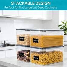4PCS X 3.5 L Airtight Food Storage Containers With Lids, For Spaghetti , Dry Food, Flour And Sugar Plastic Canisters Organizer, Air Tight Kitchen Pantry Organization,Mother's Day Gift. - 查看 6