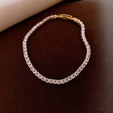 1pc Cubic Zirconia Clasp Bracelet, Suitable For Women's Daily Wear - Geometric Bracelet - View 8