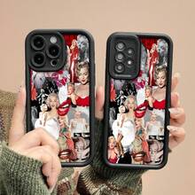 Collage de  en rojo y blanco.funda de teléfono Fundas compatibles con ,Apple,VIVO,OPPO,,, y Honor.Fabricadas en silicona TPU,ofrecen protección contra golpes y caídas. - Negro - Ver 4