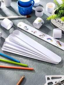 12/24/48pcs White Slap Bracelets, DIY Slap Bracelets, Suitable For Blank Slap Bracelets, Slap Bracelets, Birthday Supplies, DIY Crafts, Party Supplies, Exchange Gifts, Party Favors, Back To School, Halloween, Christmas, Teenager Slap Bracelet Toys - White - View 1