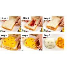 熊形三明治模具，面包饼干压花模具，蛋糕模具DIY工具，厨房早餐配件 - 彩色 - 查看 4