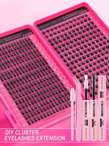 Manga Fairy Cluster Lashes, Reusable Individual Eyelash Clusters For Beginners, Portable Anime Style Lashes For Daily Vacation Cosplay Makeup, Mother's Day Gift - Rose Red - View 3