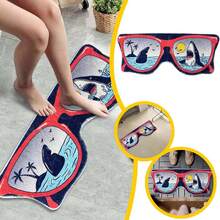 浴室海洋动物图案地垫，可爱鲨鱼图案卧室地毯，吸水性超细纤维，超级柔软，趣味防滑浴室地毯，夏季 - 可愛鯊魚圖 - 查看 4