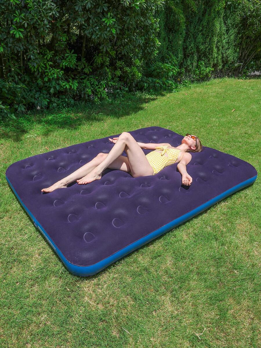 1PC Air Mattress: Inflates Quickly, Easy To Carry And Store, Suitable For Indoor Use And Camping - Navy Blue - View 1
