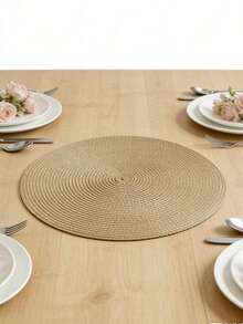 1/4/6 pièces Sets de table style bohème en PP, convient pour mariage, rassemblement campagnard, pique-nique, repas en extérieur, décoration de table pour anniversaire - Multicolore - Voir 6